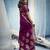 Magenta pure munga silk blend handloom saree with organza pallu