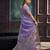 Lavender pure munga silk blend handloom weaving saree