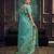Aqua blue pure munga silk blend handloom weaving saree