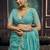 Aqua blue pure munga silk blend handloom weaving saree