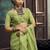 Green pure munga silk blend handloom weaving saree