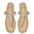 Peach crystal embellished faux leather t-strap flats for women