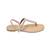 Peach crystal embellished faux leather t-strap flats for women
