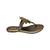 Gold beaded faux leather flower t-strap flats for women