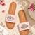 Tan beaded faux leather evil eye flats for women