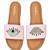 Tan beaded faux leather evil eye flats for women