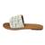 Tan shell embellished faux leather flats for women