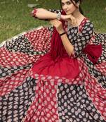ajarakh prints royon fabric chaniya choli with dupatta - full stitched free size