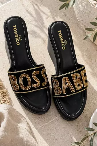 Black beaded faux leather high heels for women