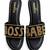 Black beaded faux leather high heels for women