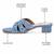 Blue beaded faux leather denim block heels for women
