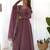 Women's Beautiful Solid Roman Silk Chanderi Fabric Flared Anarkali Pant and Dupatta Set