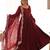 Women's Beautiful Solid Roman Silk Chanderi Fabric Flared Anarkali Pant and Dupatta Set