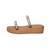 Tan crystal embellished faux leather two strap flats for women