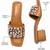 Tan crystal embellished faux leather square toe block heels for women