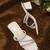 White sparkly faux leather square toe block heel sandals for wome