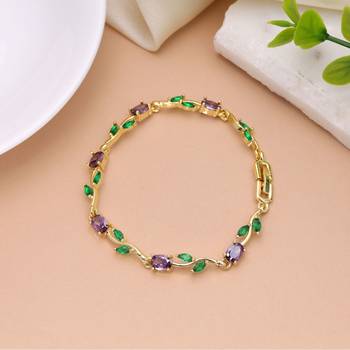 Purple color tulip bracelet floral ethnic jewelry look 1