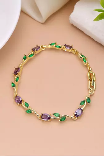 Purple color tulip bracelet floral ethnic jewelry look