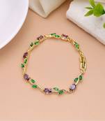 Purple color tulip bracelet floral ethnic jewelry look