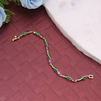 Purple color tulip bracelet floral ethnic jewelry look 2