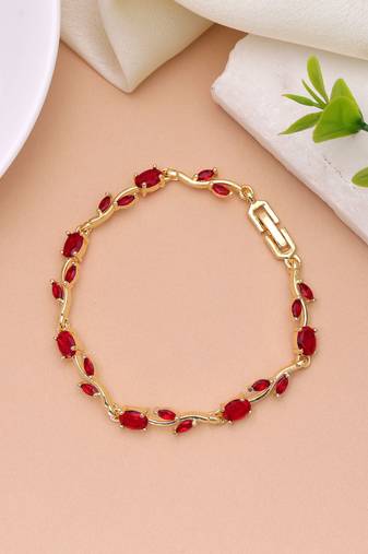 Red color tulip bracelet designer festive wear style