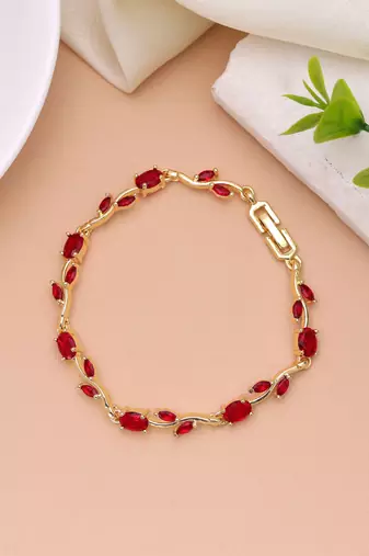 Red color tulip bracelet designer festive wear style