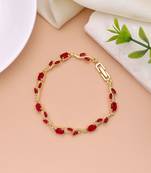 Red color tulip bracelet designer festive wear style