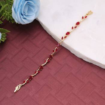 Red color tulip bracelet designer festive wear style 2