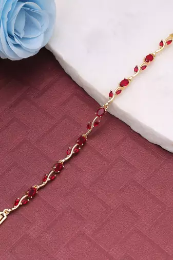 Red color tulip bracelet designer festive wear style