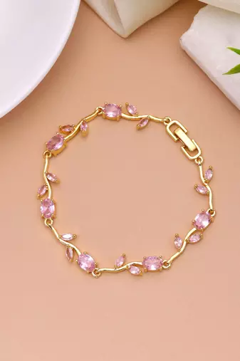 Pink color tulip bracelet trendy handmade fashion style