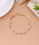 Pink color tulip bracelet trendy handmade fashion style