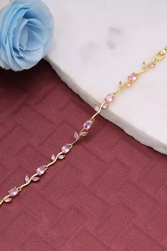 Pink color tulip bracelet trendy handmade fashion style