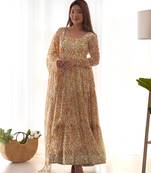 Women's Beautiful Printed Fox Georgette Fabric Flared Anarkali Pant and Dupatta Set