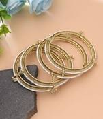 Gold & white color kashmiri bangle set festive design