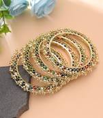 Gold color kashmiri thread bangle set traditional look