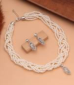 White color stone necklace set designer traditional look
