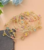 Gold color kashmiri thread bangle set royal design