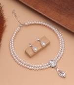 White color stone necklace set graceful designer look