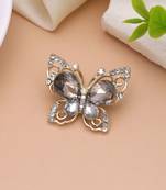 Grey color butterfly design brooch premium design