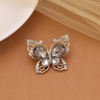 Grey color butterfly design brooch premium design 2