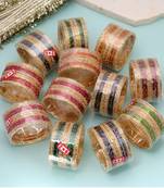 Assorted color 12 set metal bangles traditional design