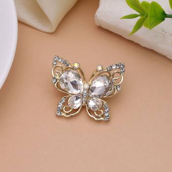 White color butterfly design brooch elegant fashion 1