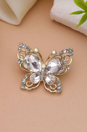 White color butterfly design brooch elegant fashion