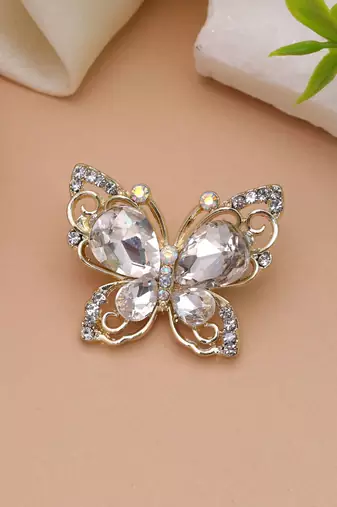 White color butterfly design brooch elegant fashion