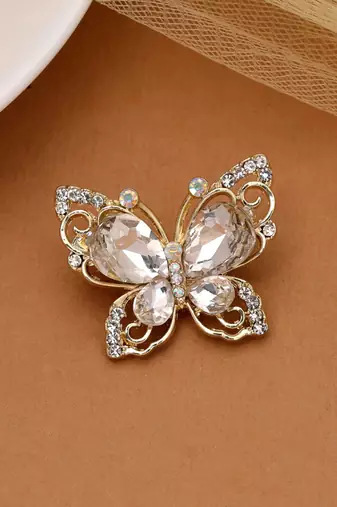 White color butterfly design brooch elegant fashion