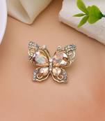 Peach color butterfly design brooch trendy style