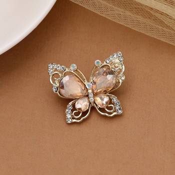 Peach color butterfly design brooch trendy style 2