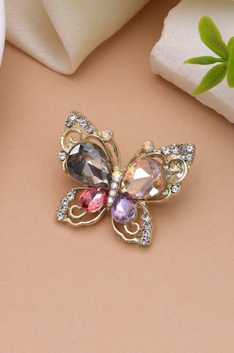 Multi color butterfly design brooch vibrant accessory