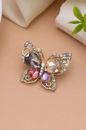 Multi color butterfly design brooch vibrant accessory