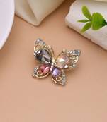 Multi color butterfly design brooch vibrant accessory